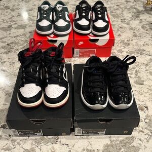 Nike Kids Black, White, and Red Sneakers
